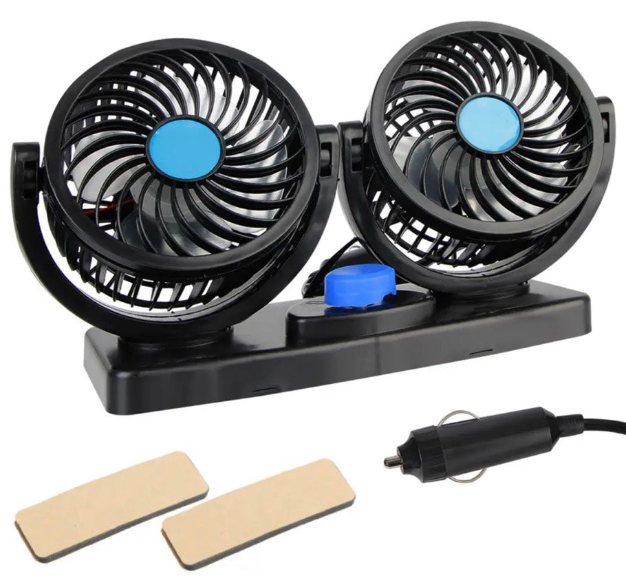 Ventilador Auto Doble Para Auto 12v 360°