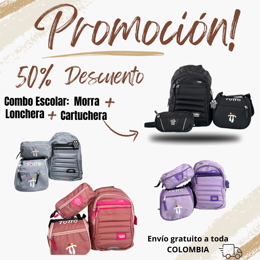 Combo Escolar: Morral + Lonchera + Cartuchera!!!